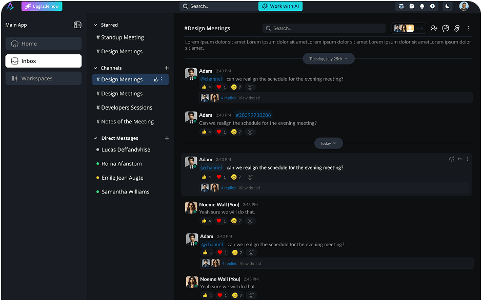 Spaces & Boards Interface